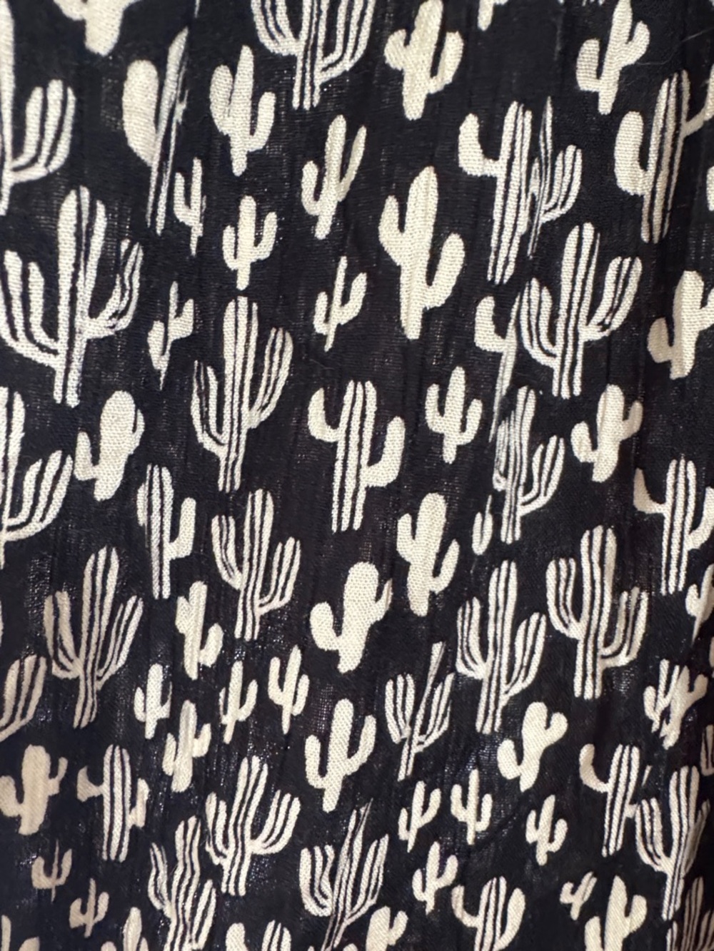 Angie Black Dress with Cream Cactus Print - Picture 3 of 4